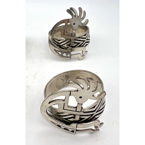Set Of 6 Southwest Metal Napkin Rings Rabbit Turtle Kokopelli Designs - Picture 4 of 5